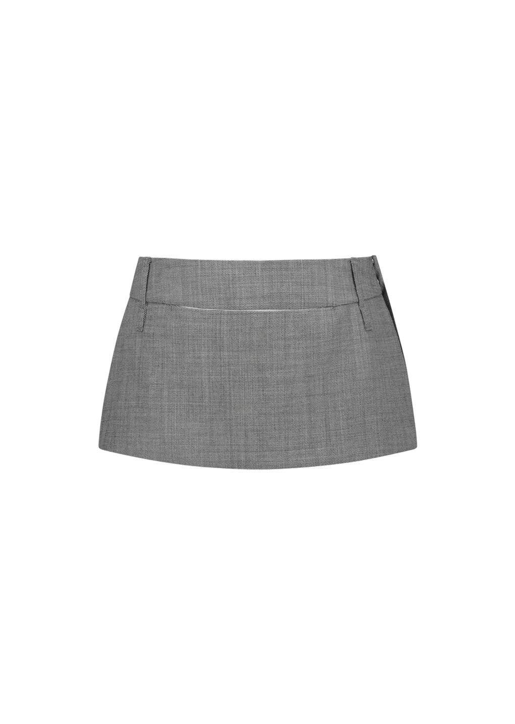 apron mini layered skirt, grey beige