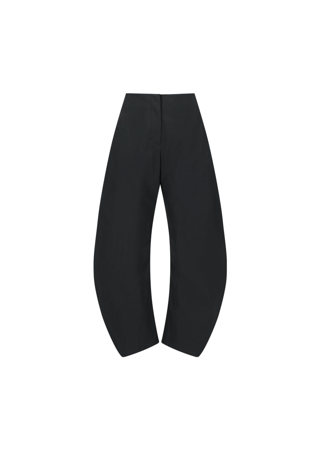 curved silhouette pants, black