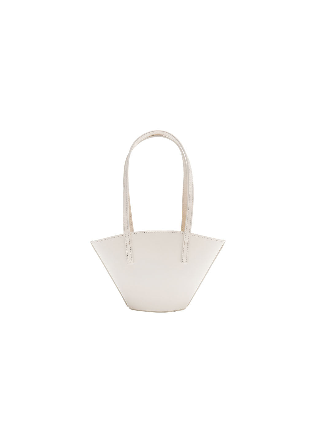 mini leather bucket bag, white