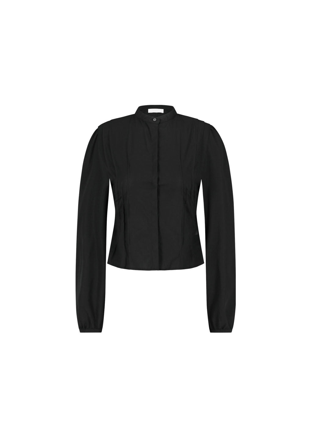 pintuck slim shirt, black