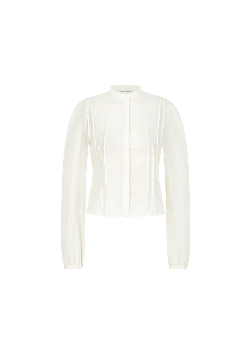 pintuck slim shirt, ivory