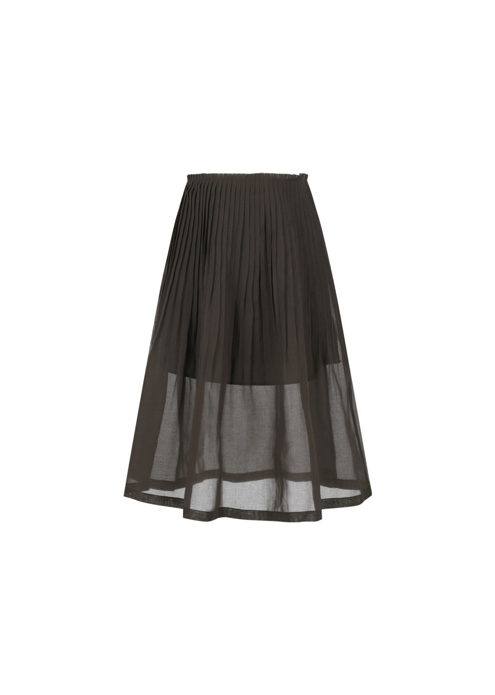 pleated midi skirt, brown