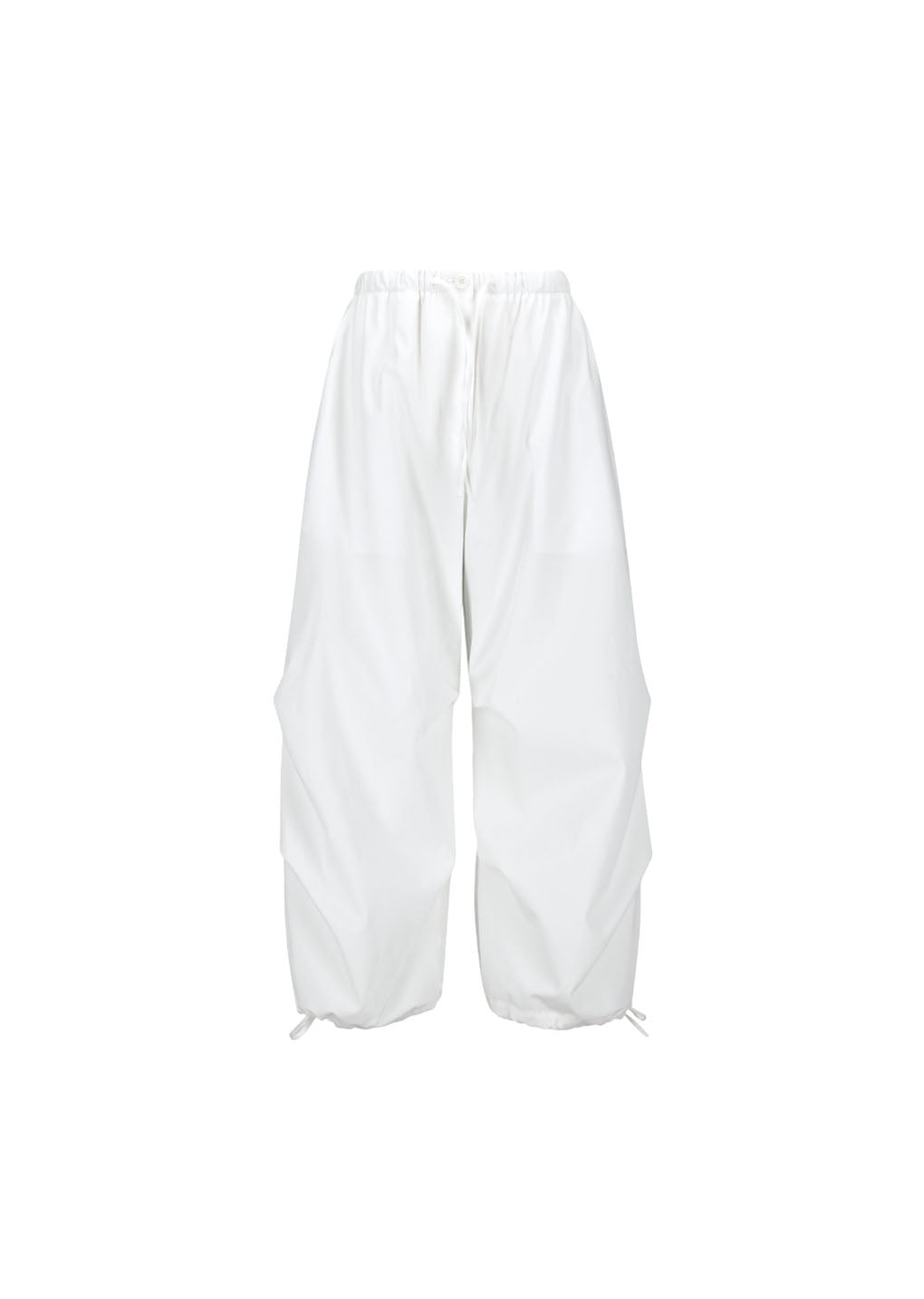 women's drawstring capri pants, white