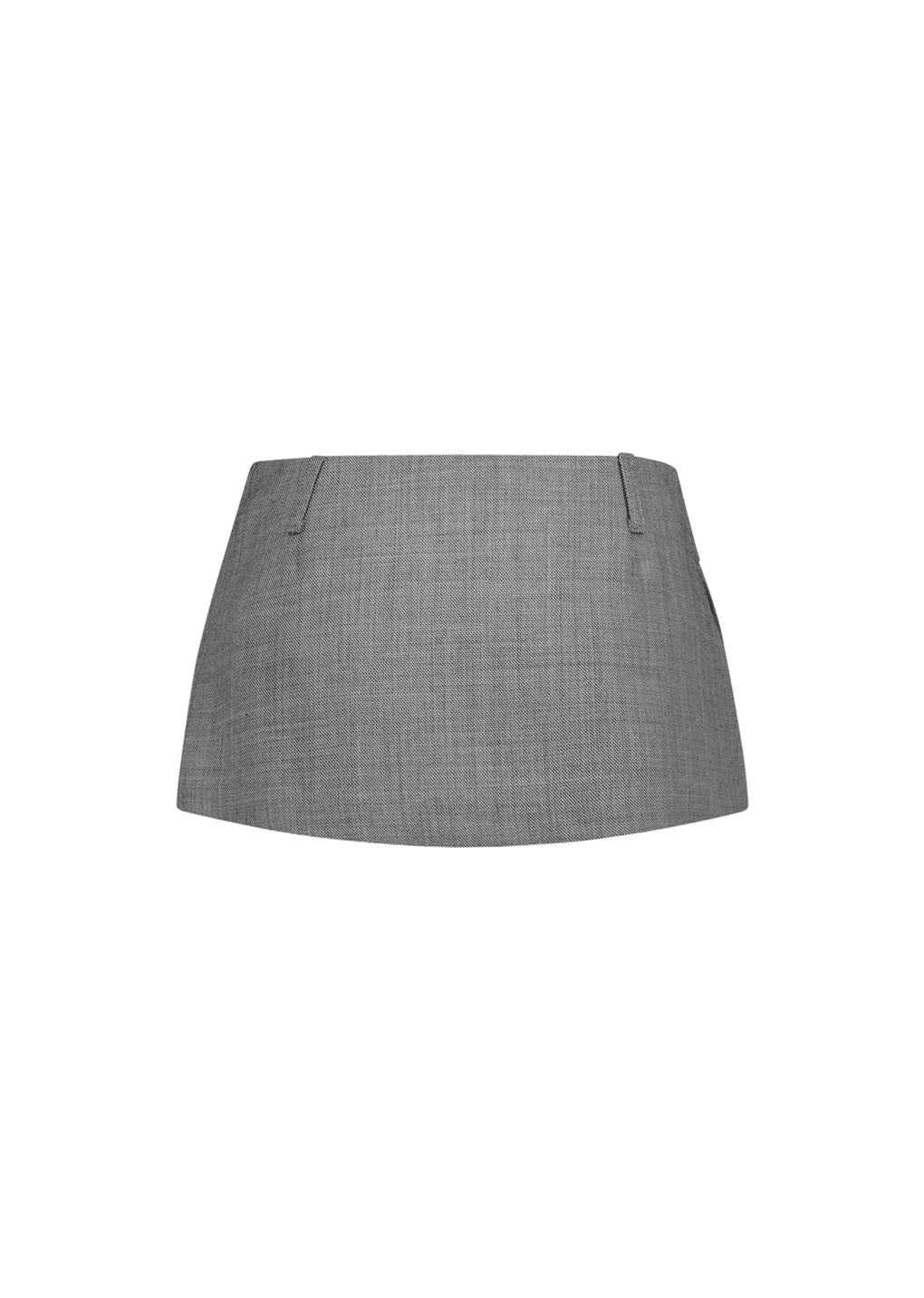 apron mini layered skirt, grey beige