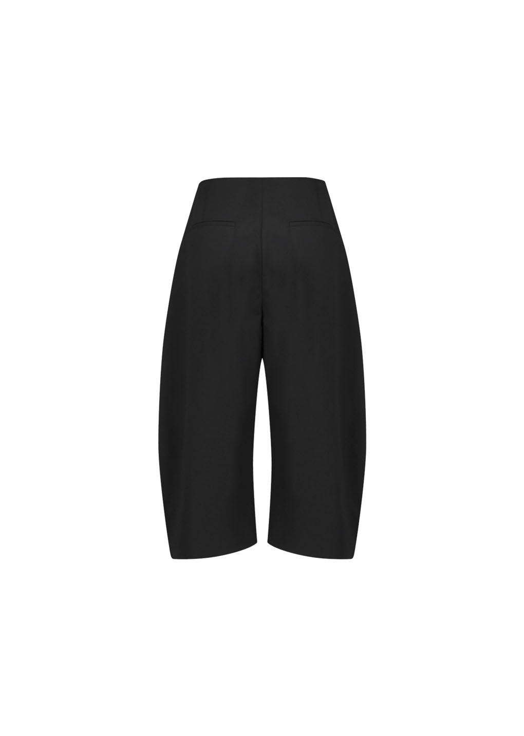 curved capri pants, black