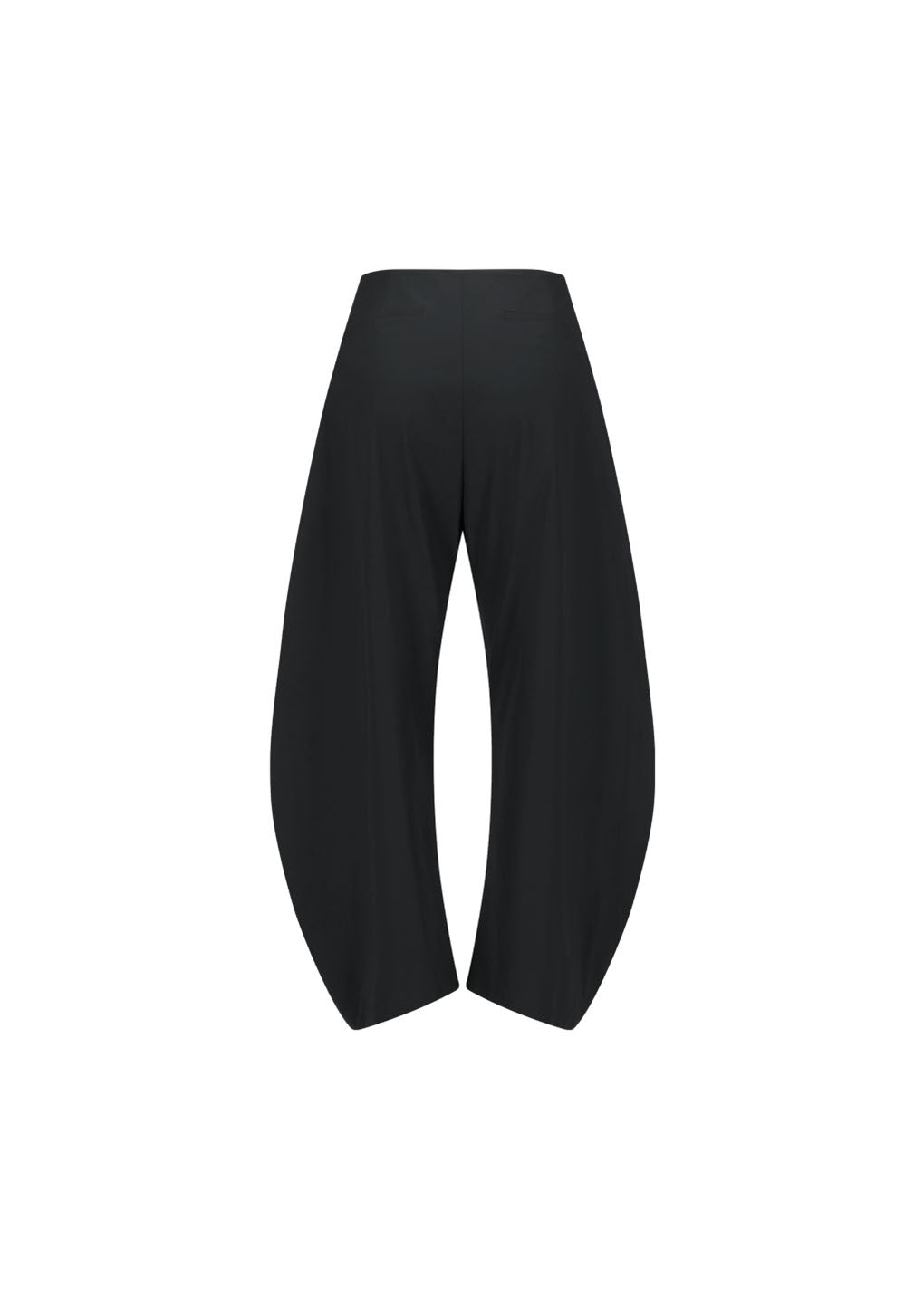 curved silhouette pants, black