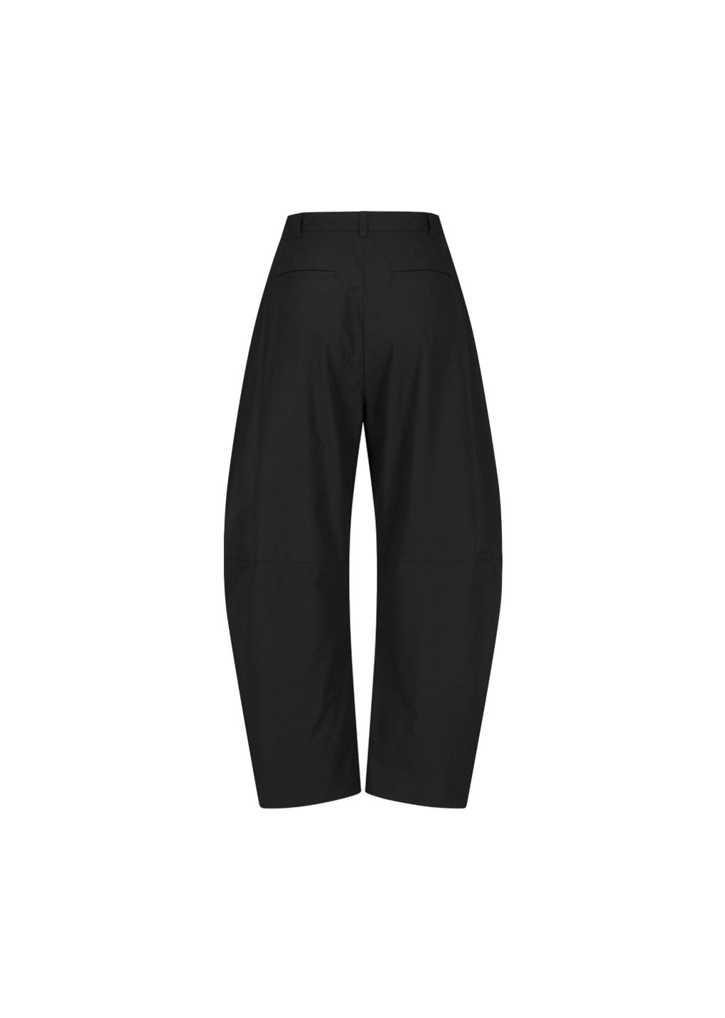 curved zip pants, black