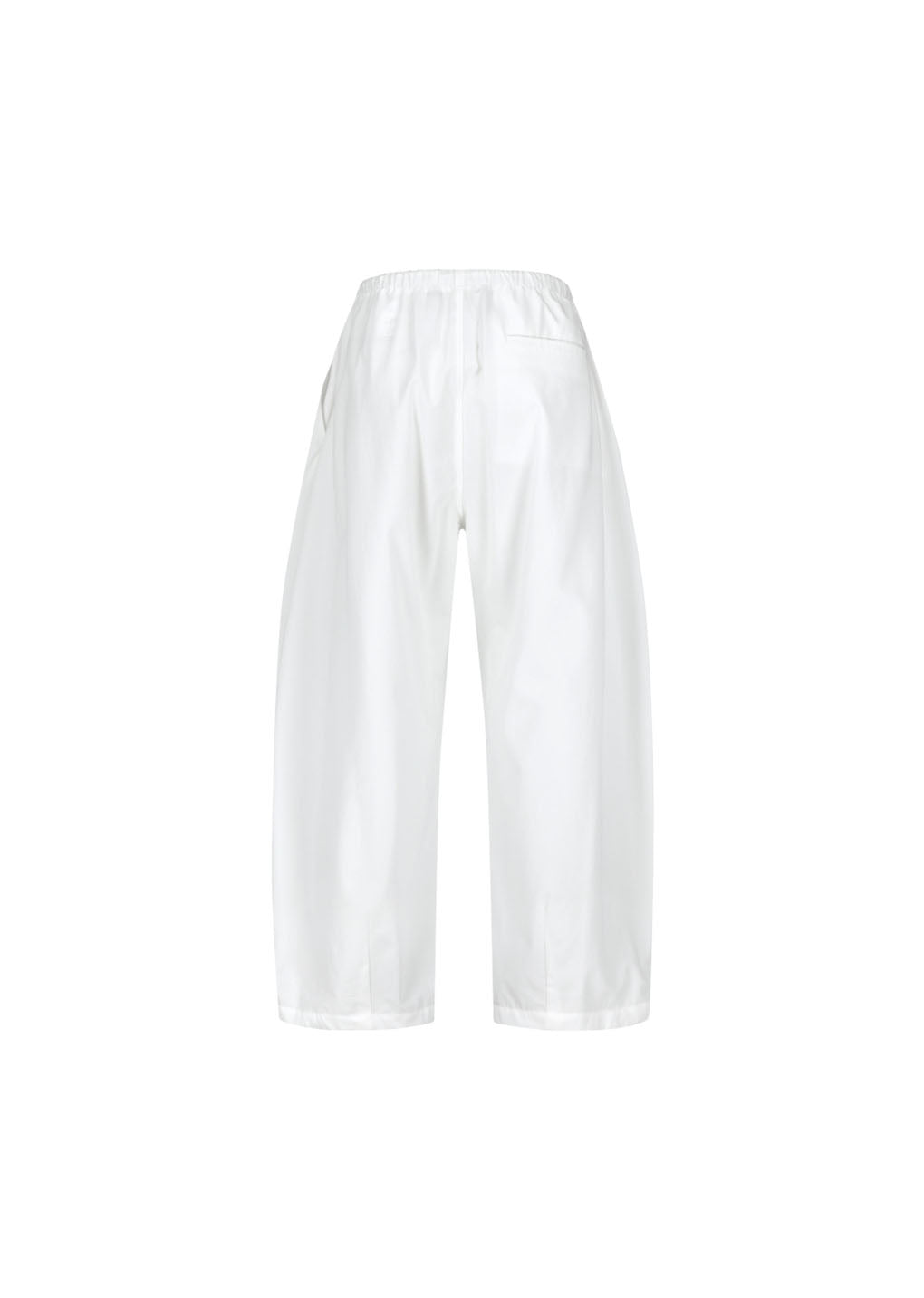 drawstring wide fatigue pants, white