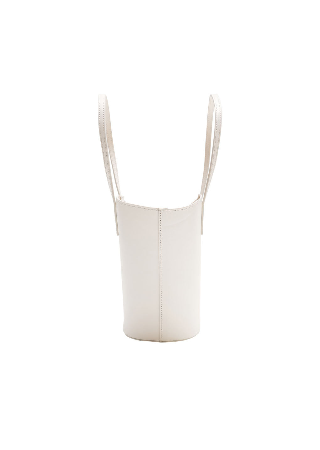 leather bucket bag, white