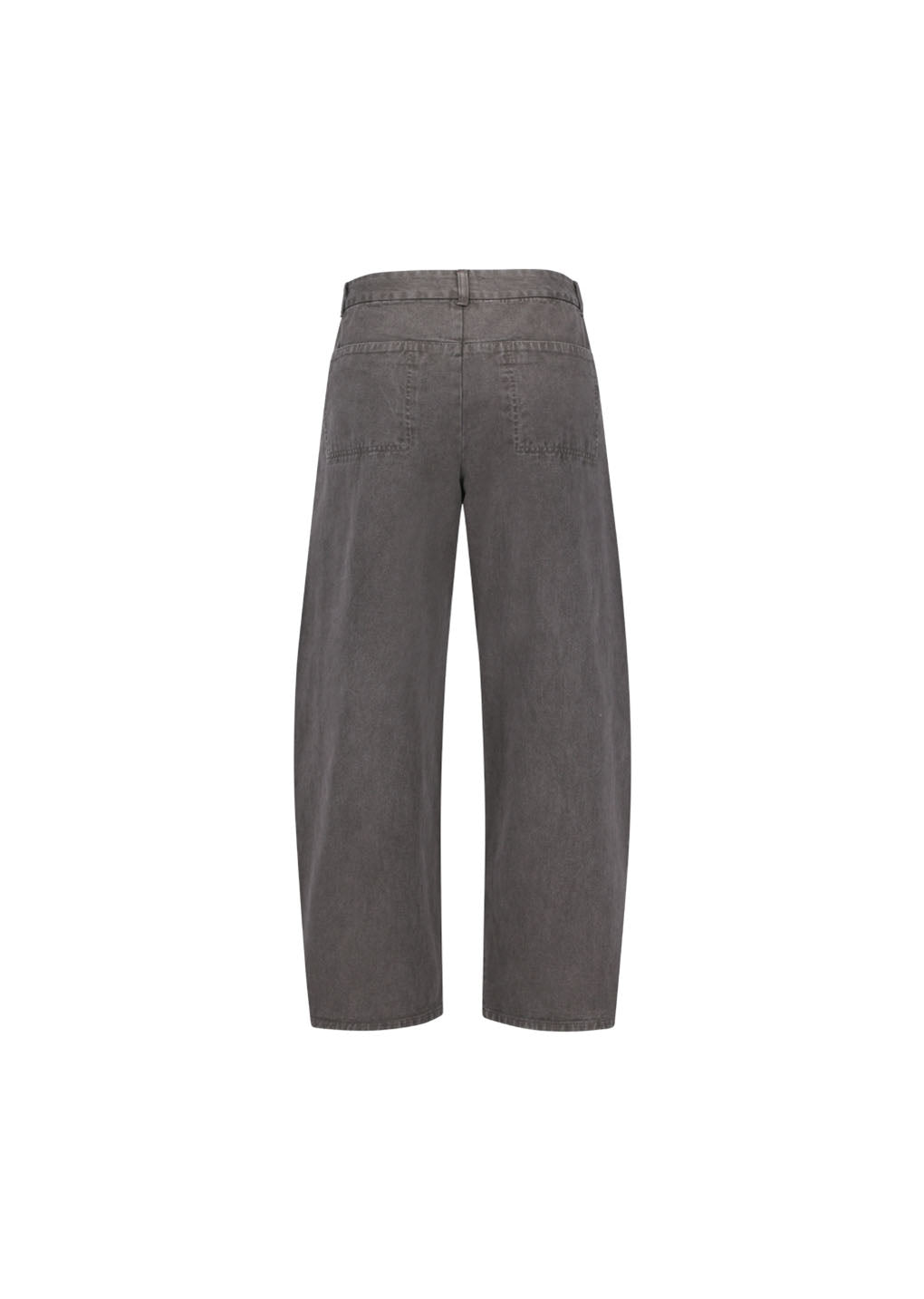 men's garments dyed curved seam denim, brown