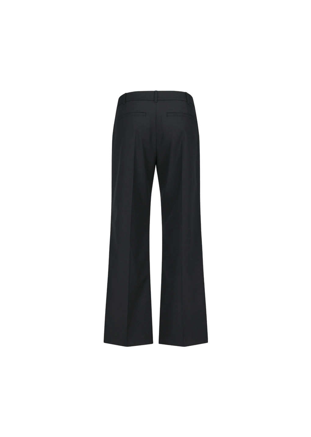 men's wool flared pants, black