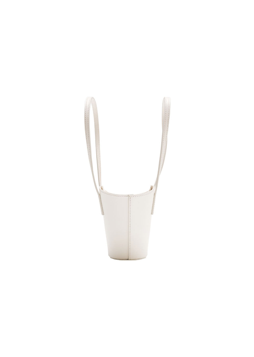 mini leather bucket bag, white