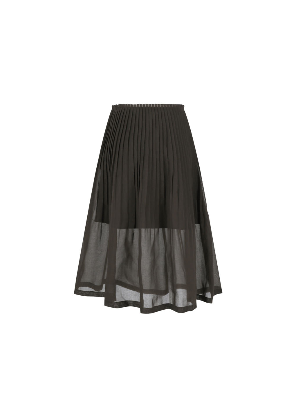 pleated midi skirt, brown