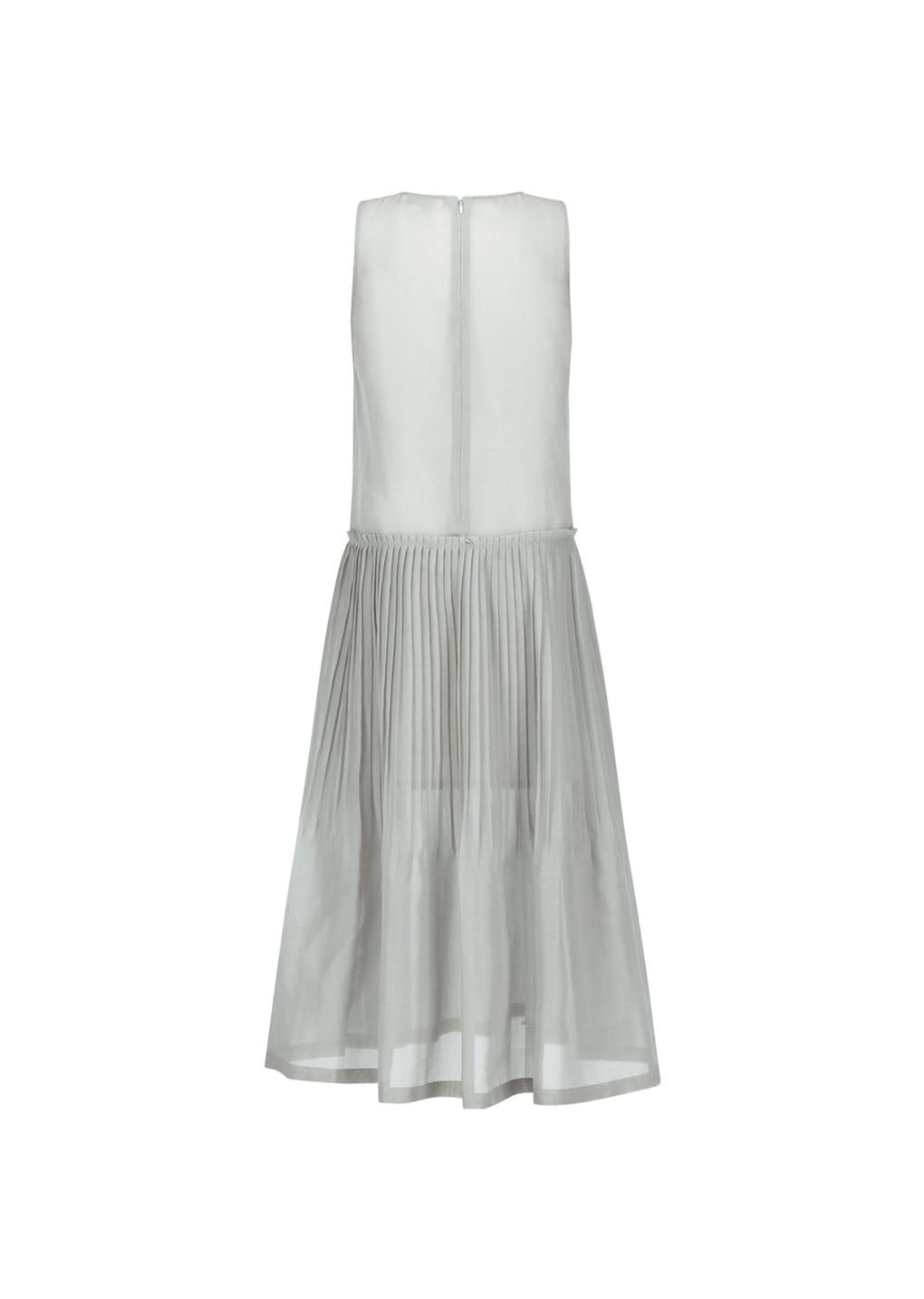 pleated sleeveless dress, grey