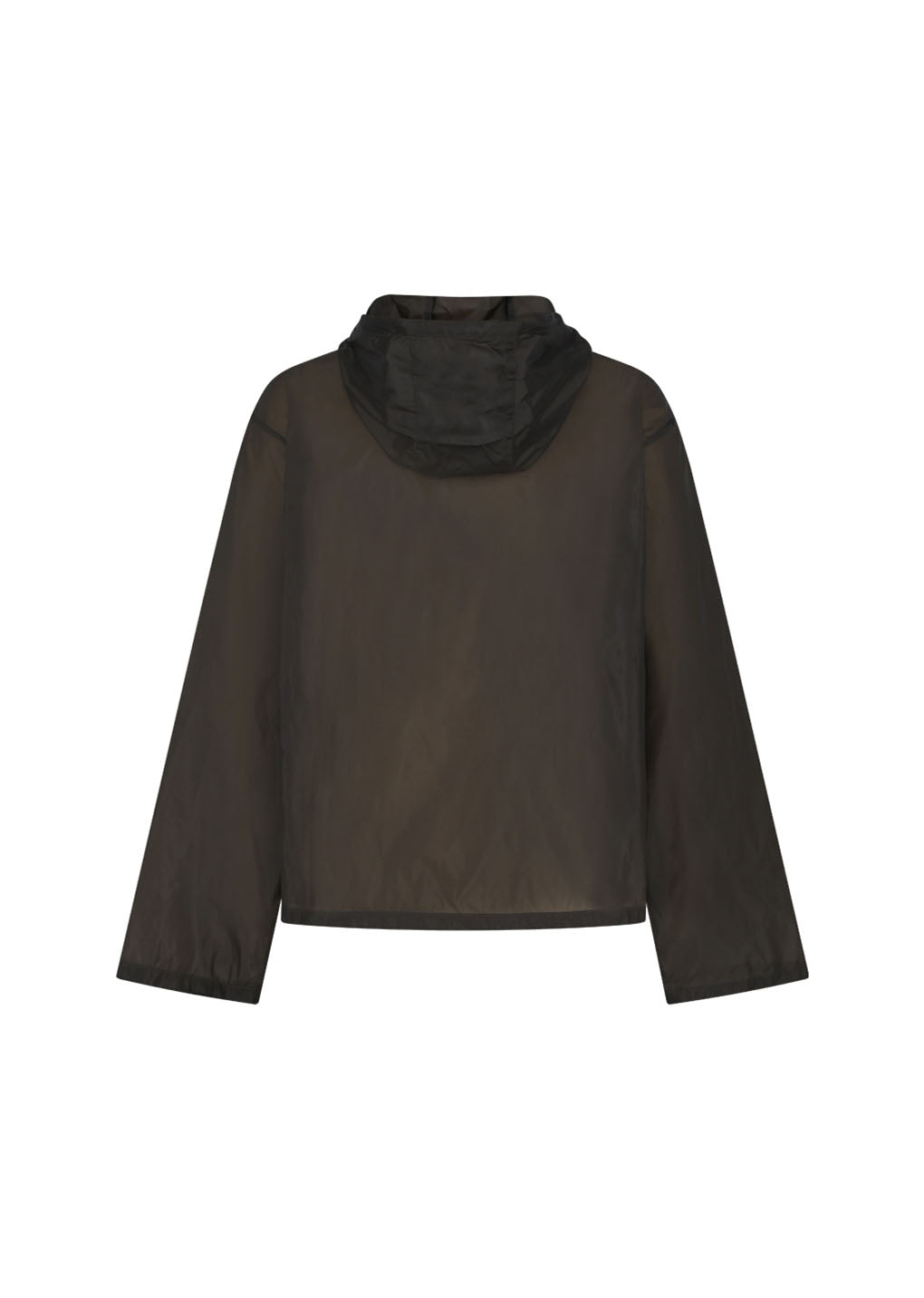 sheer hoodie anorak, brown