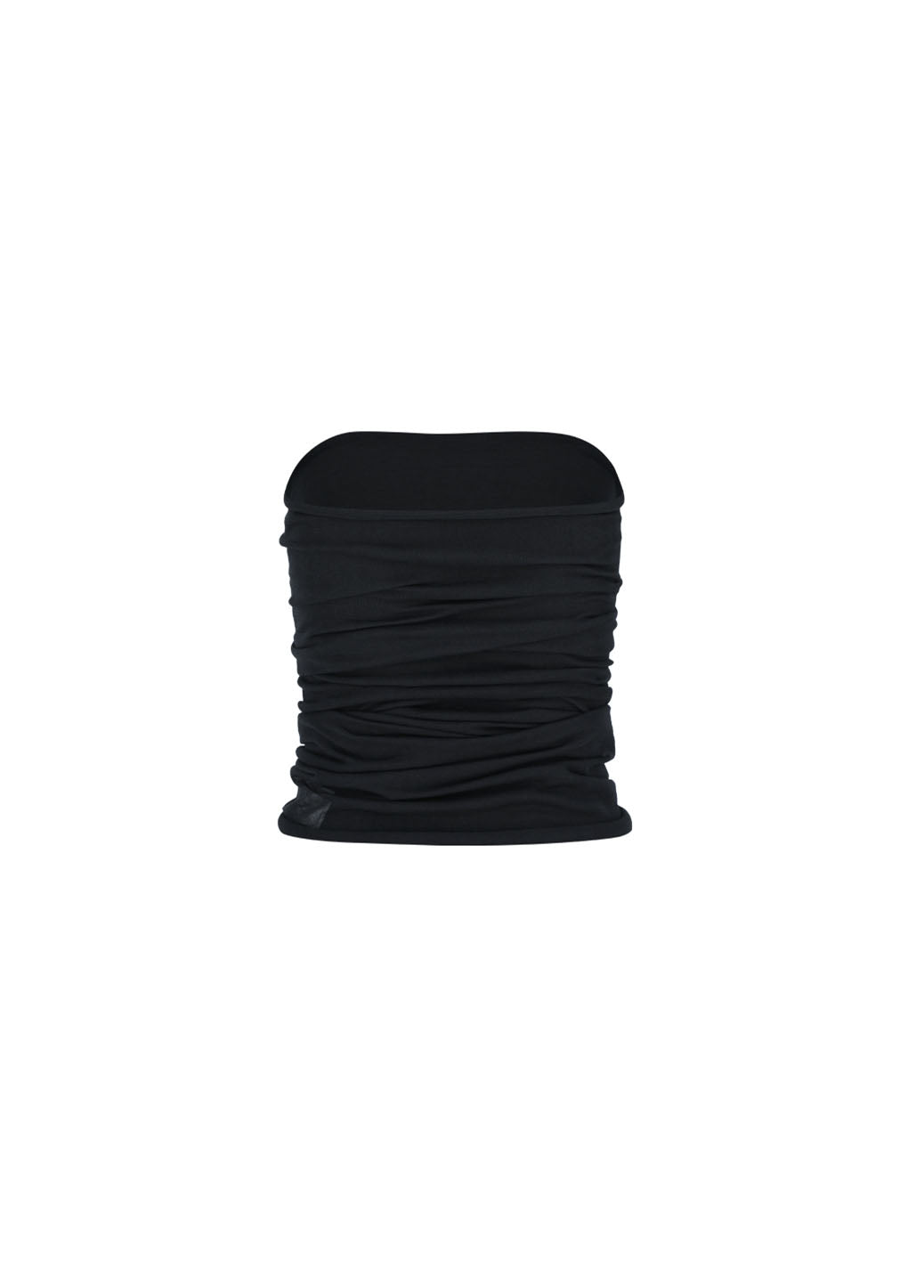 wholegarment knit sheer bandeau, charcoal