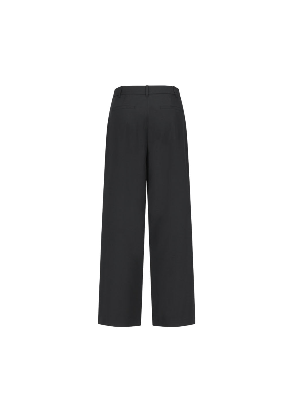 wide tuck pants, black