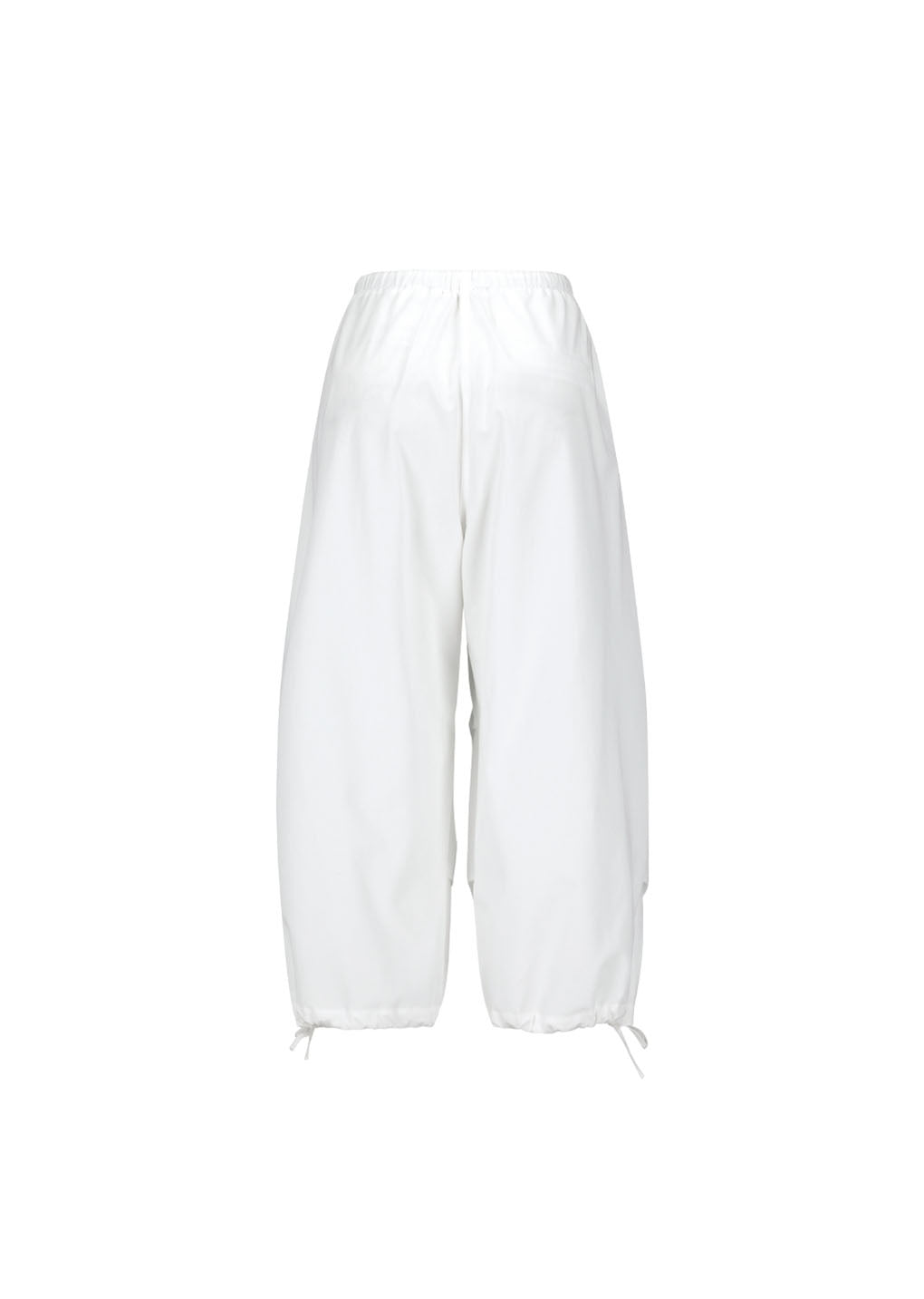 women's drawstring capri pants, white