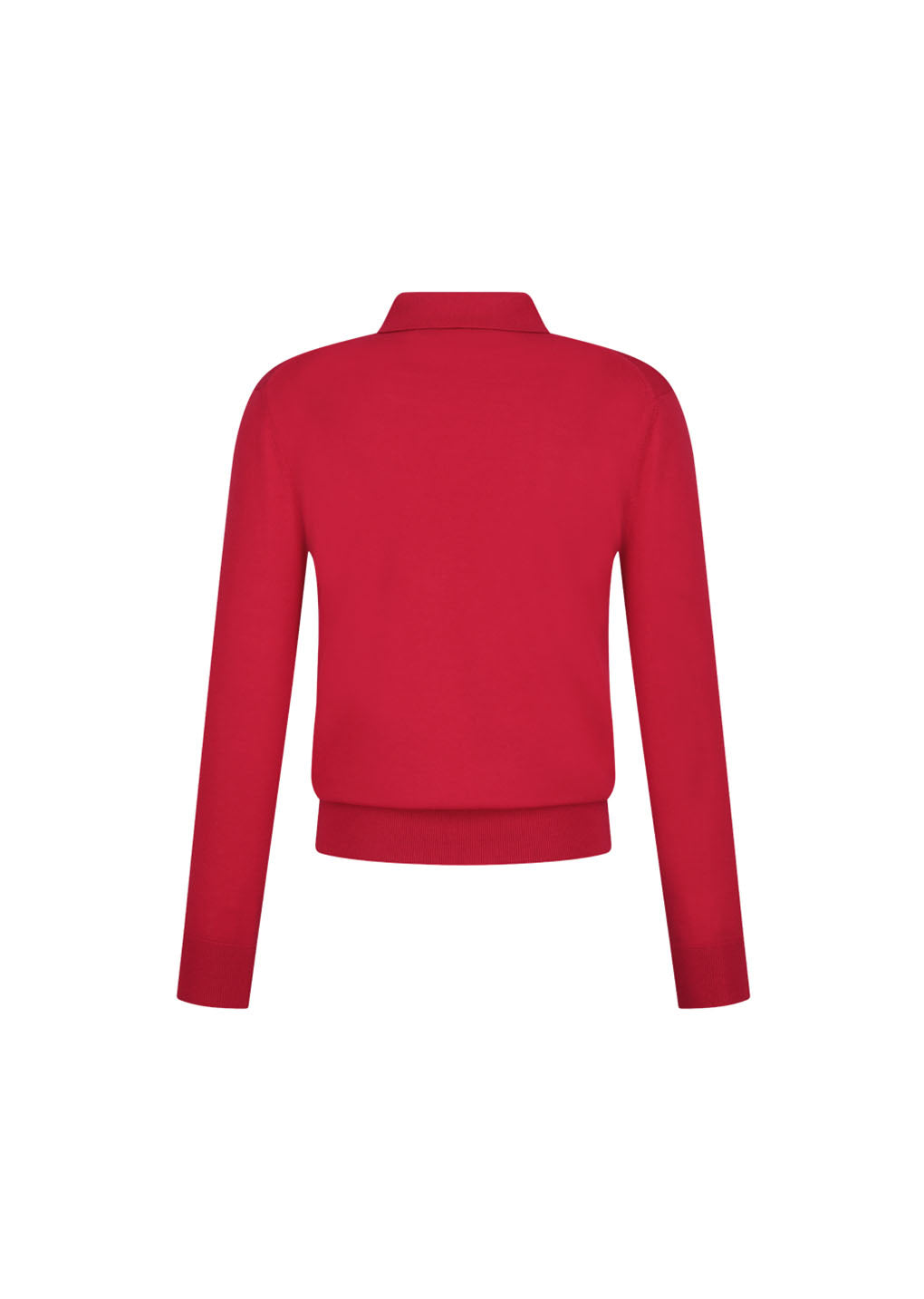 wool collar knit, red