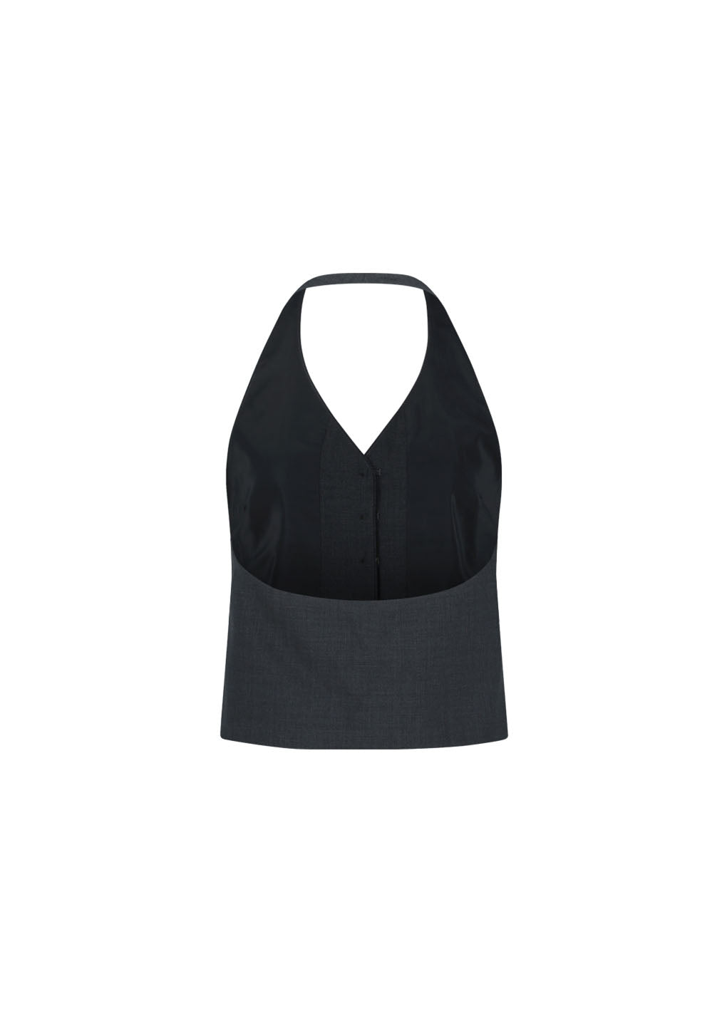 wool halterneck top, charcoal