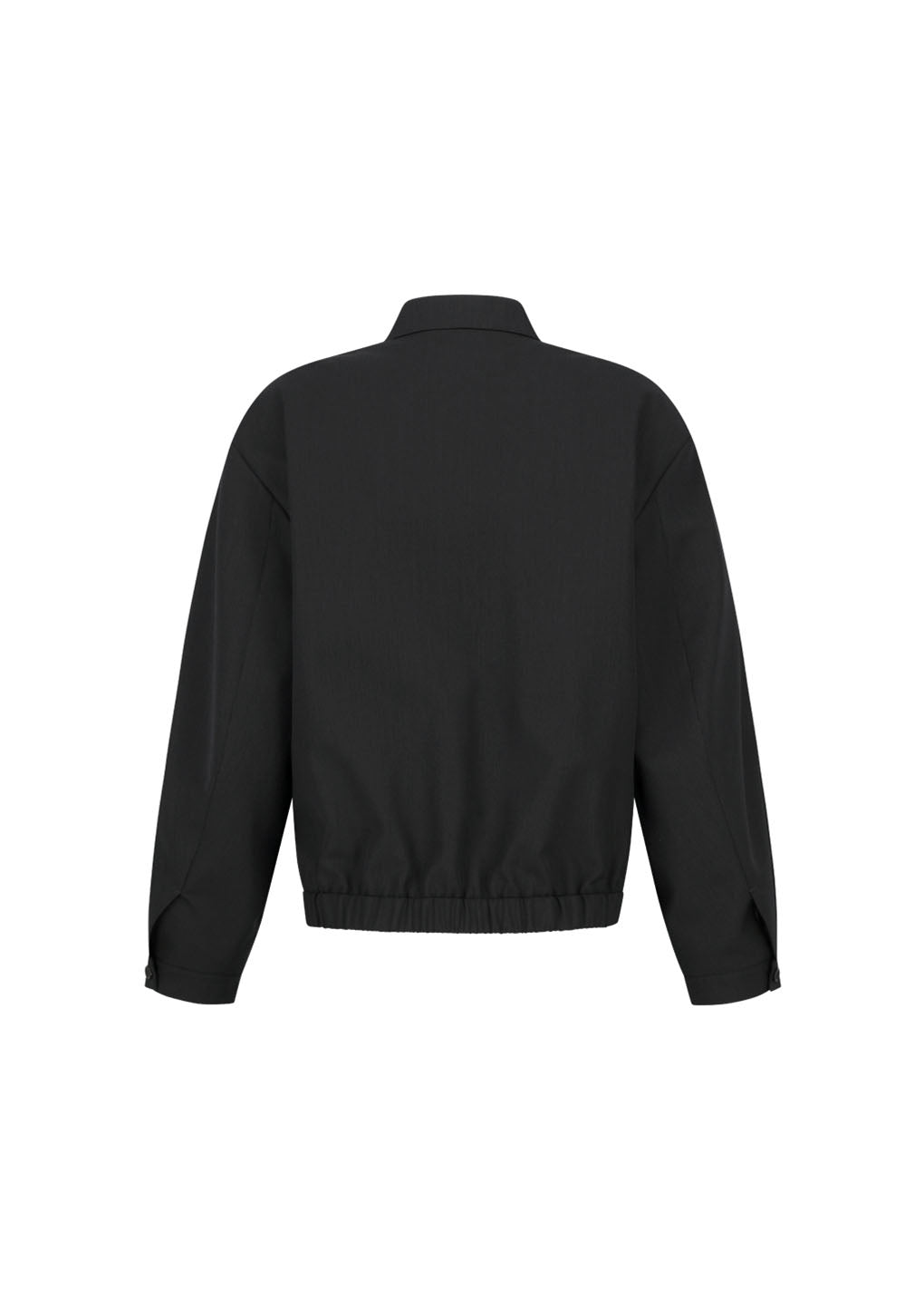 wool stripe zip-up jumper, black