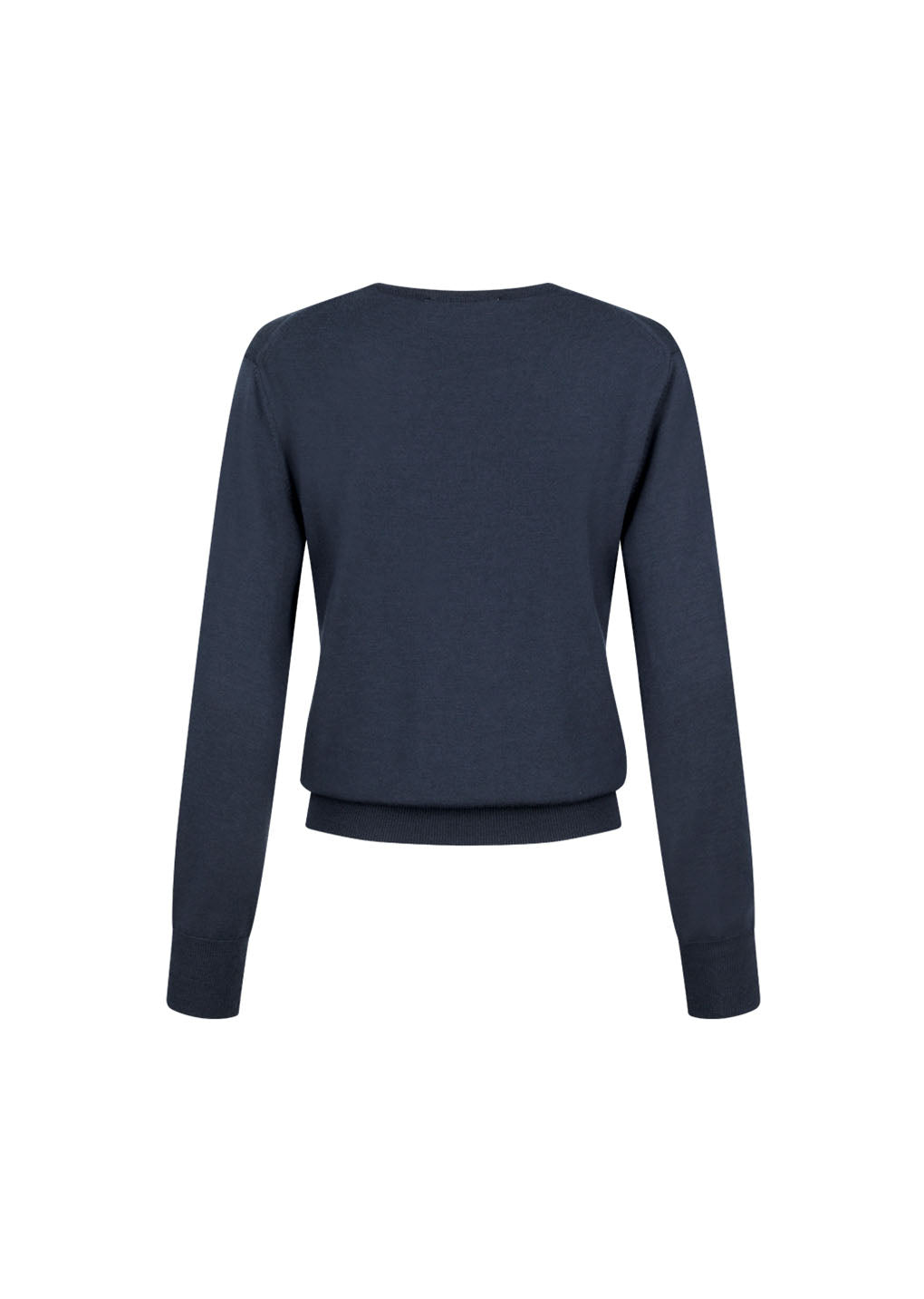 wool v-neck knit, navy