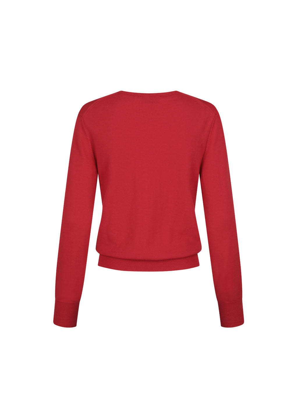 wool v-neck knit, red