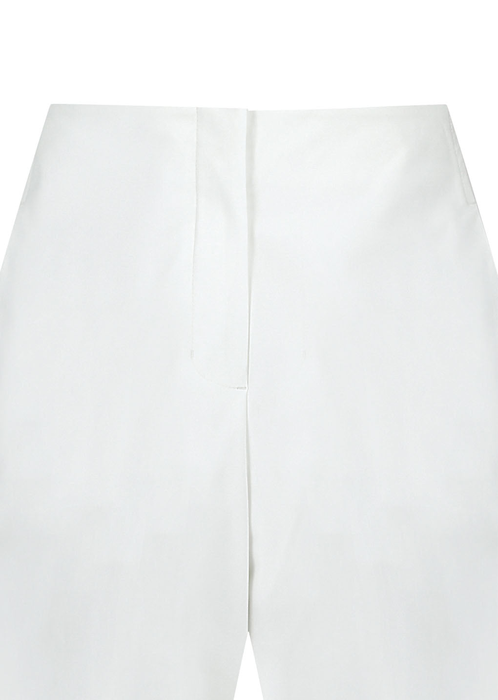 curved silhouette pants, white