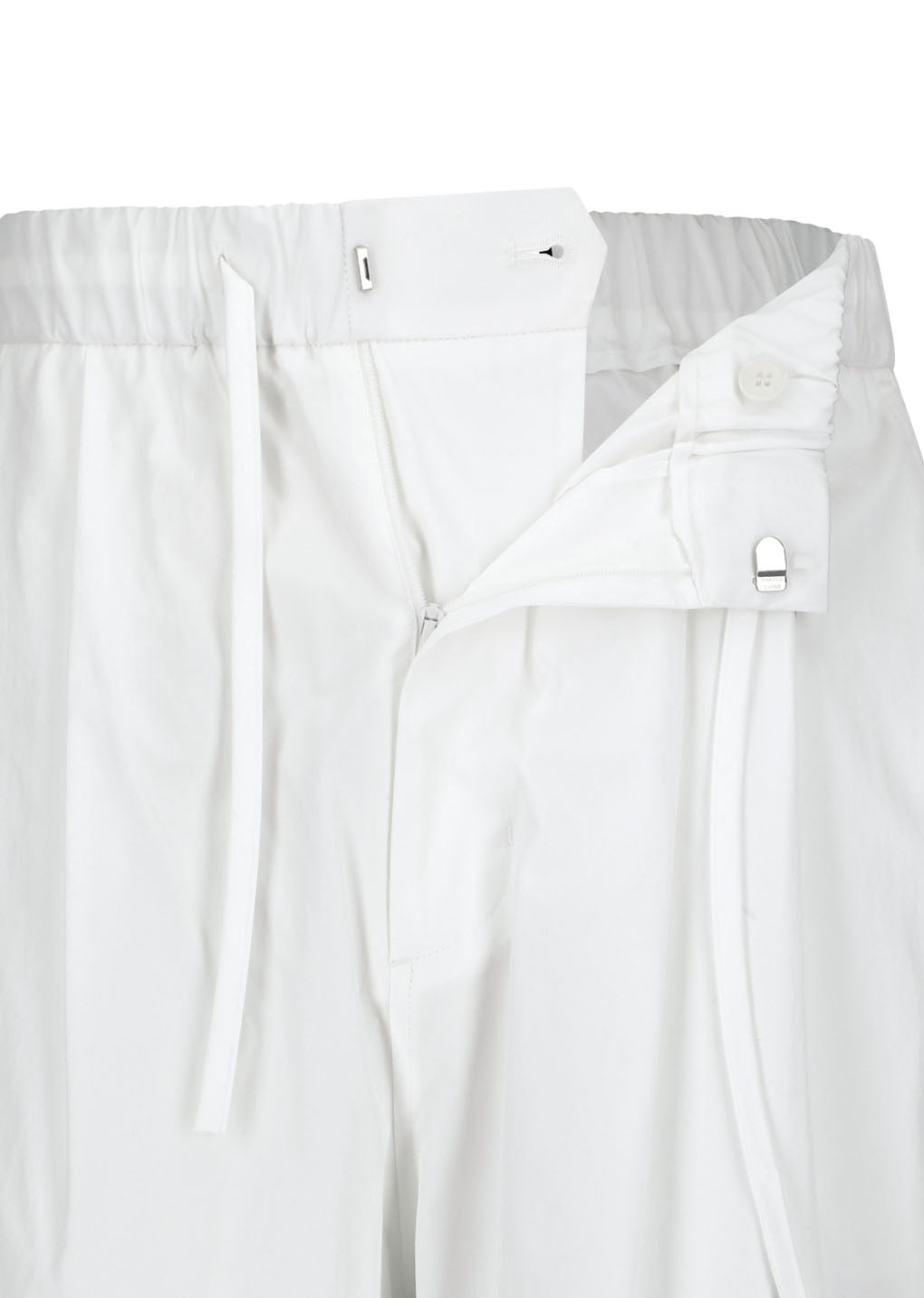 drawstring pants, white