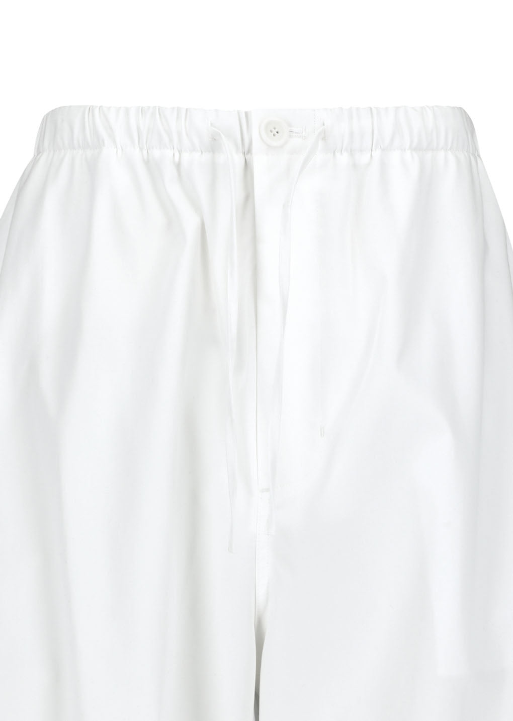 drawstring wide fatigue pants, white