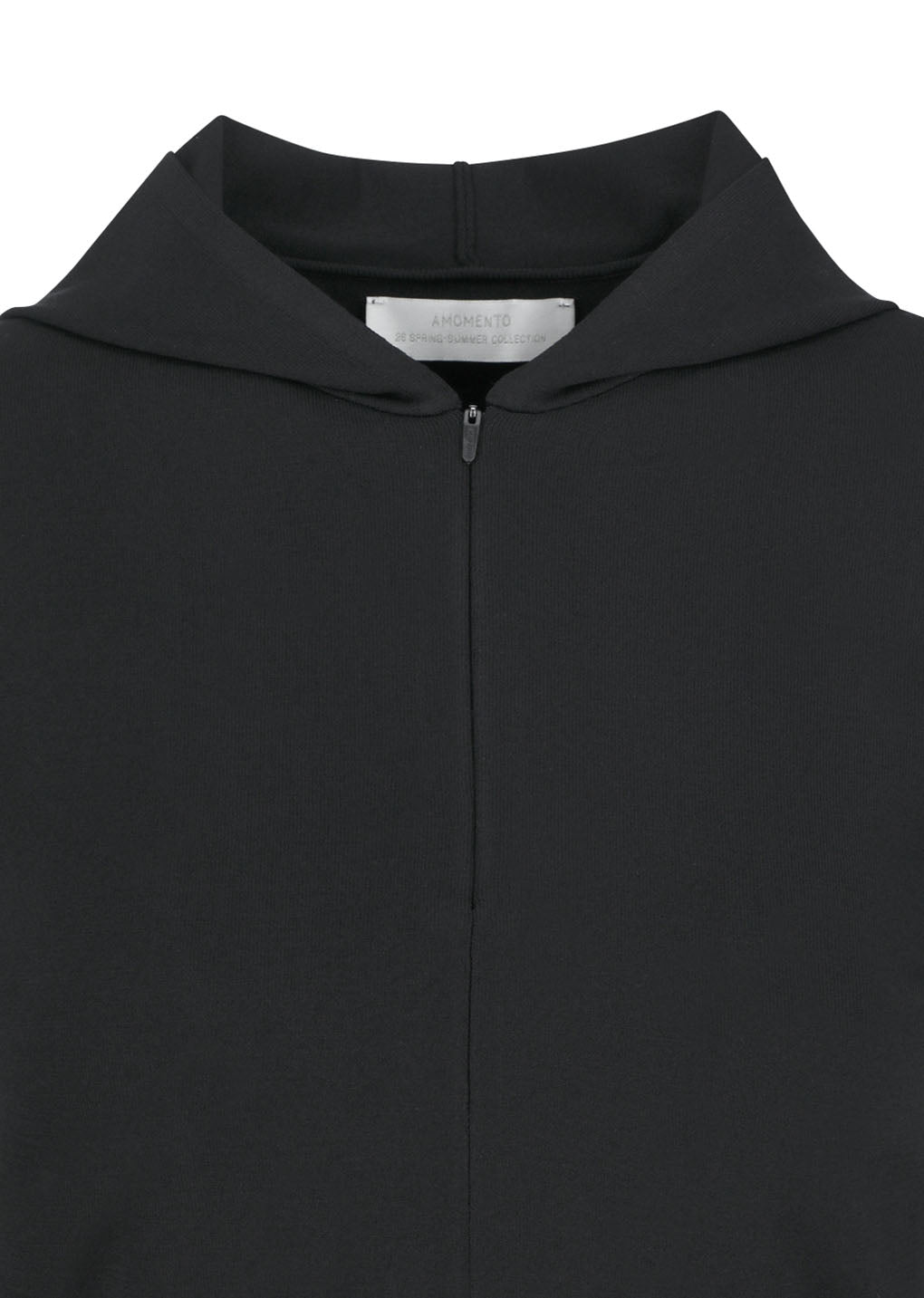 half zip-up knit hoodie, black