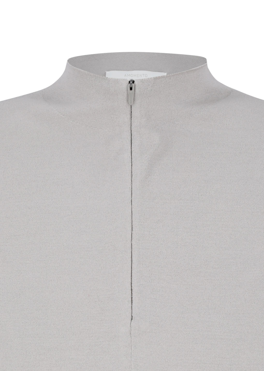 half zip-up knit, grey beige
