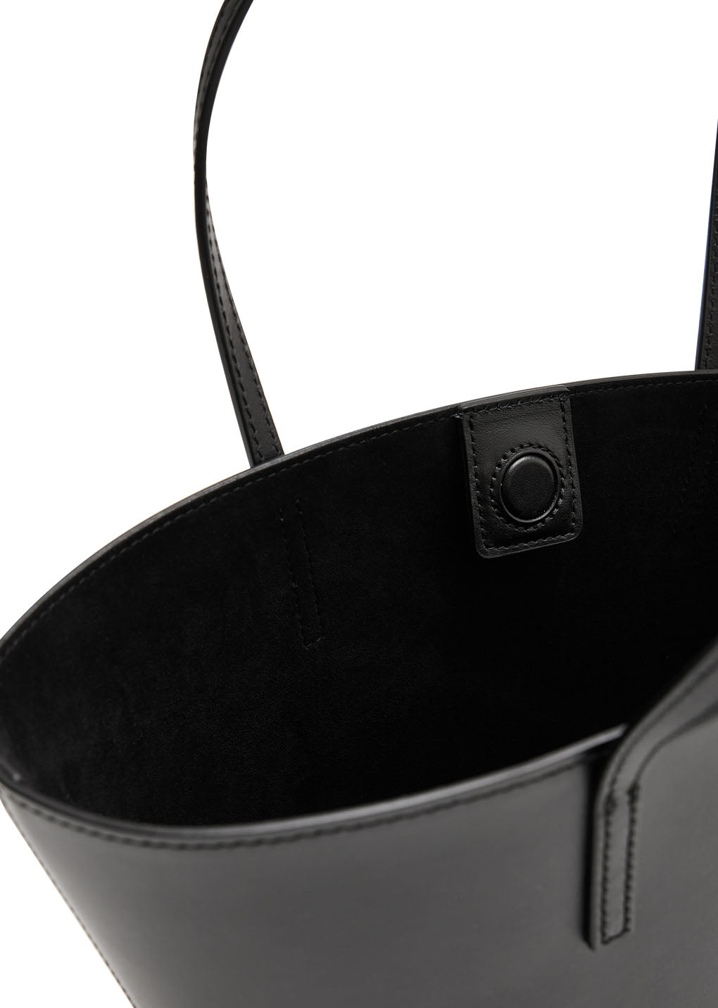 leather bucket bag, black