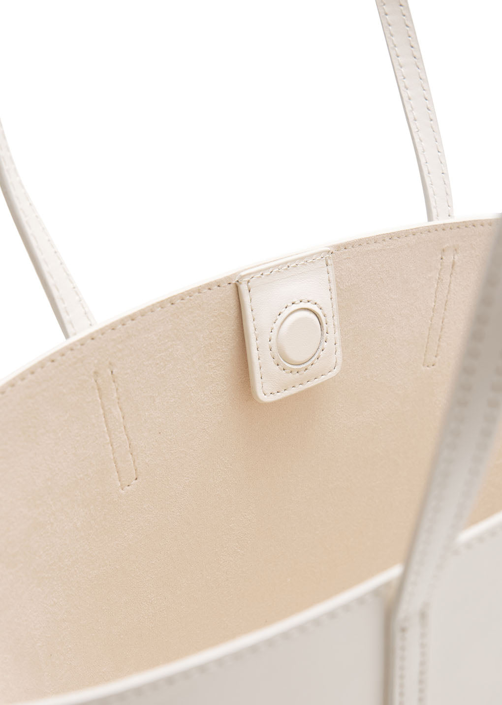 leather bucket bag, white