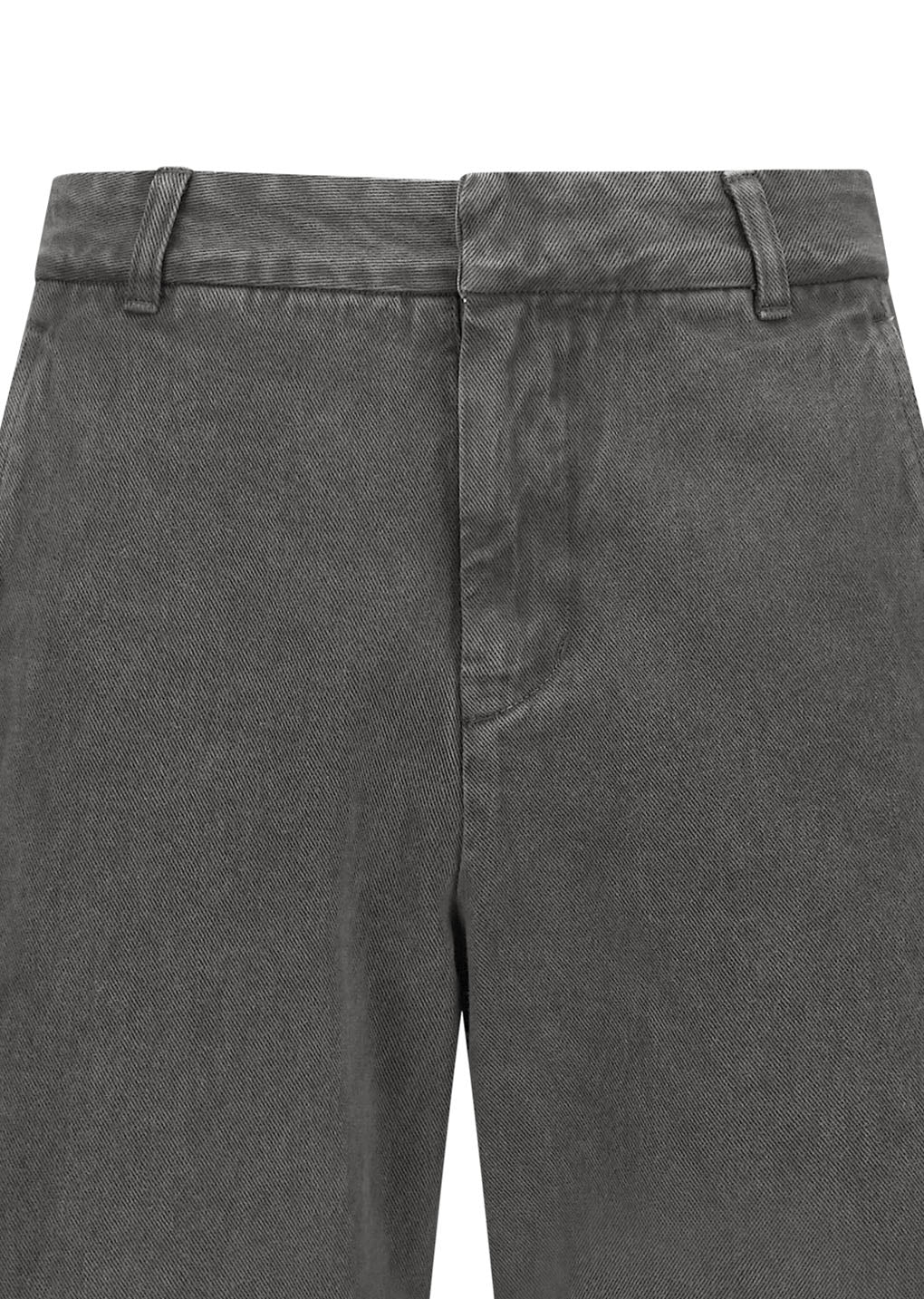 men's garments dyed curved seam denim, brown