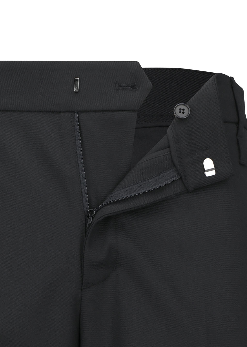 men's wool flared pants, black