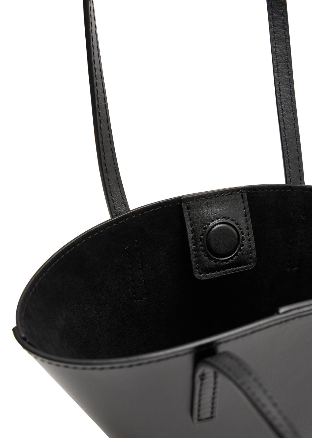 mini leather bucket bag, black