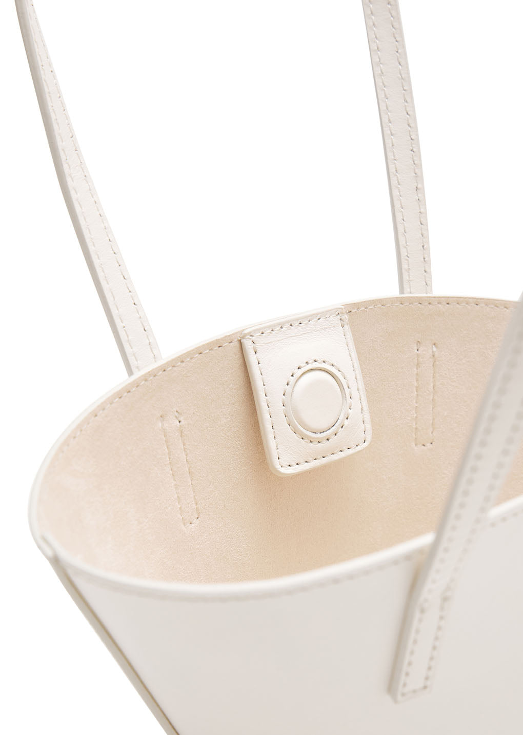 mini leather bucket bag, white