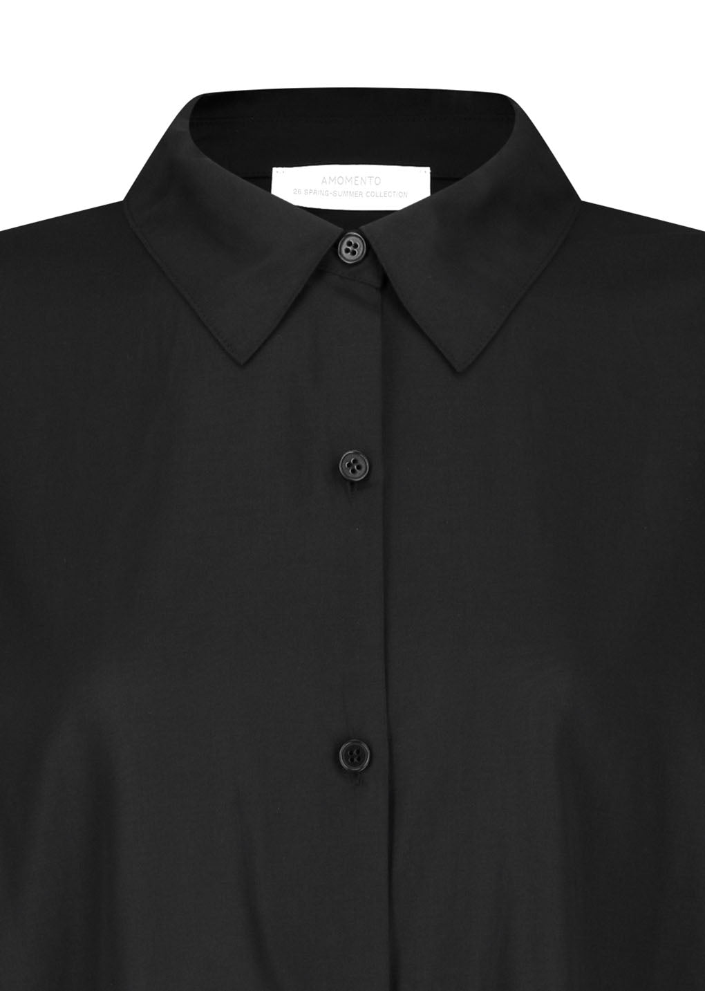sheer cotton classic shirt, black
