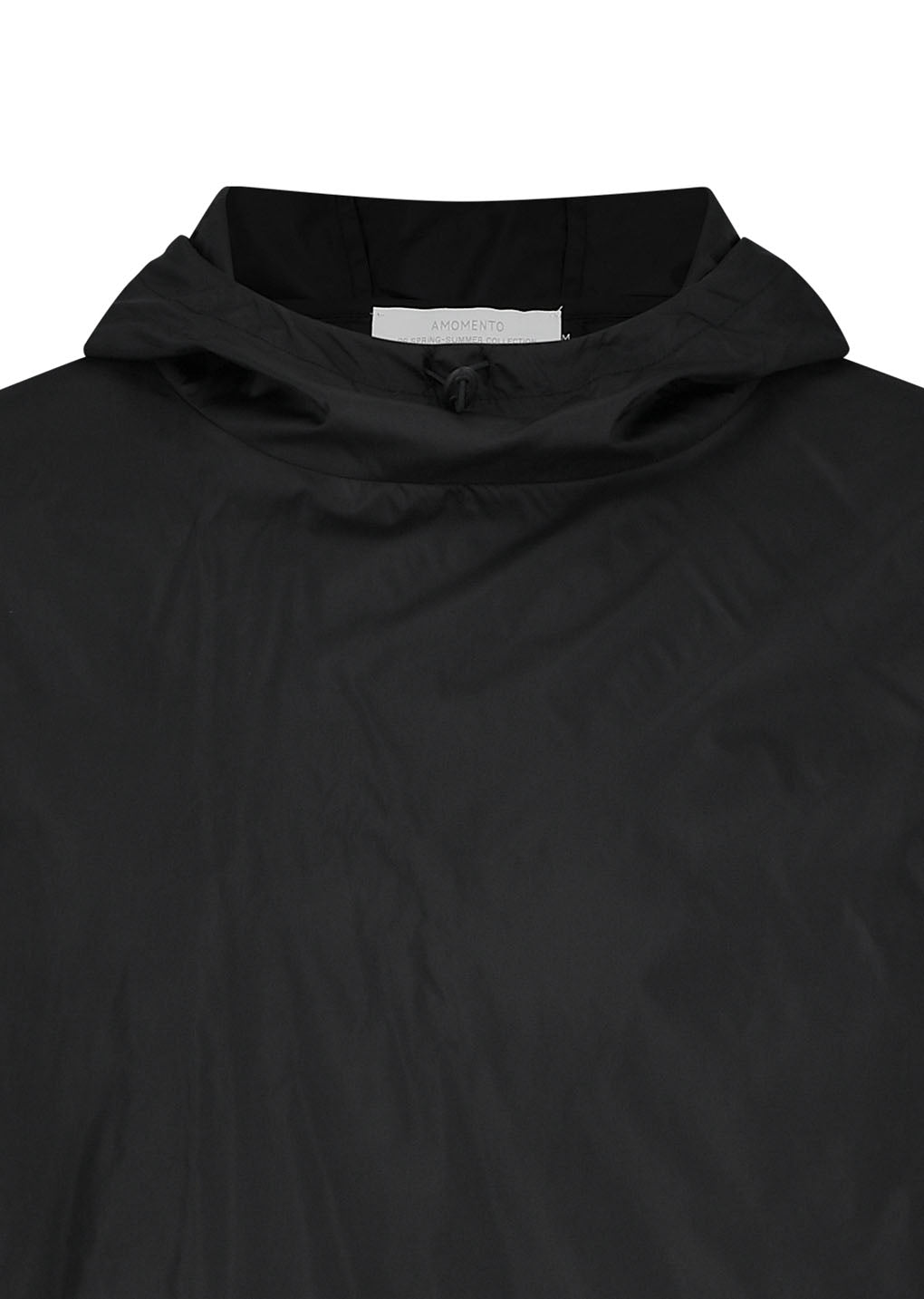 sheer hoodie anorak, black