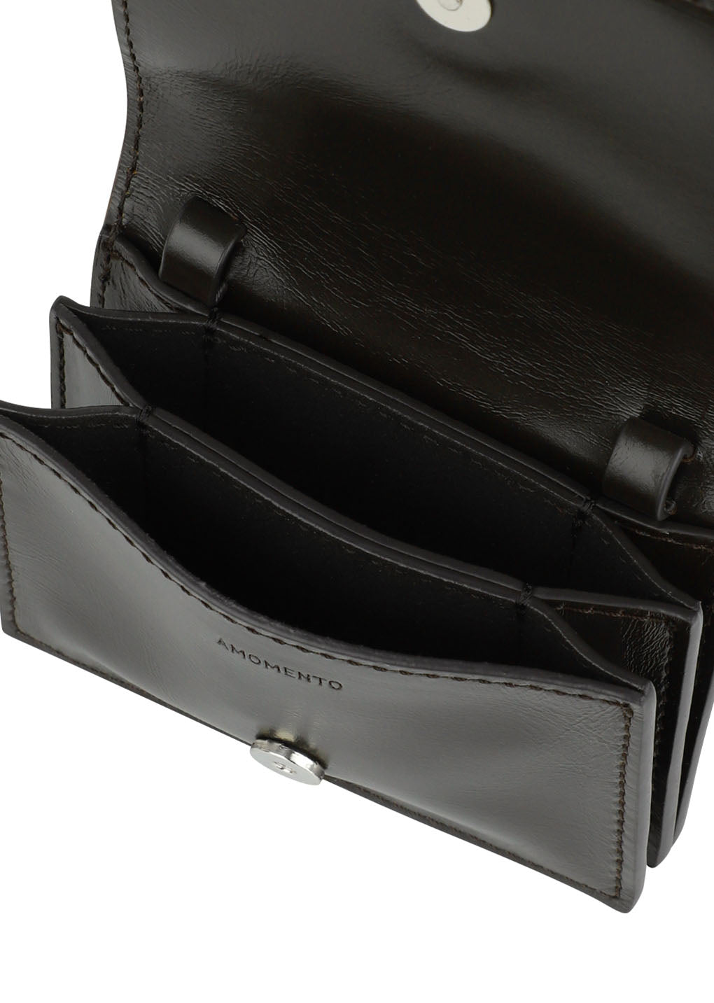 slim leather belt bag, dark brown