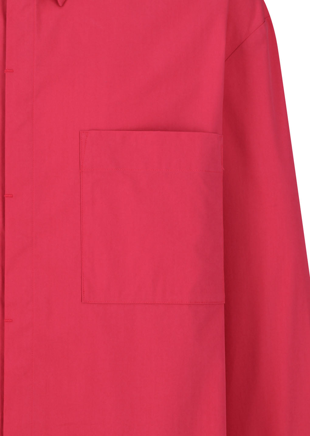 square pocket oversized shirt, red
