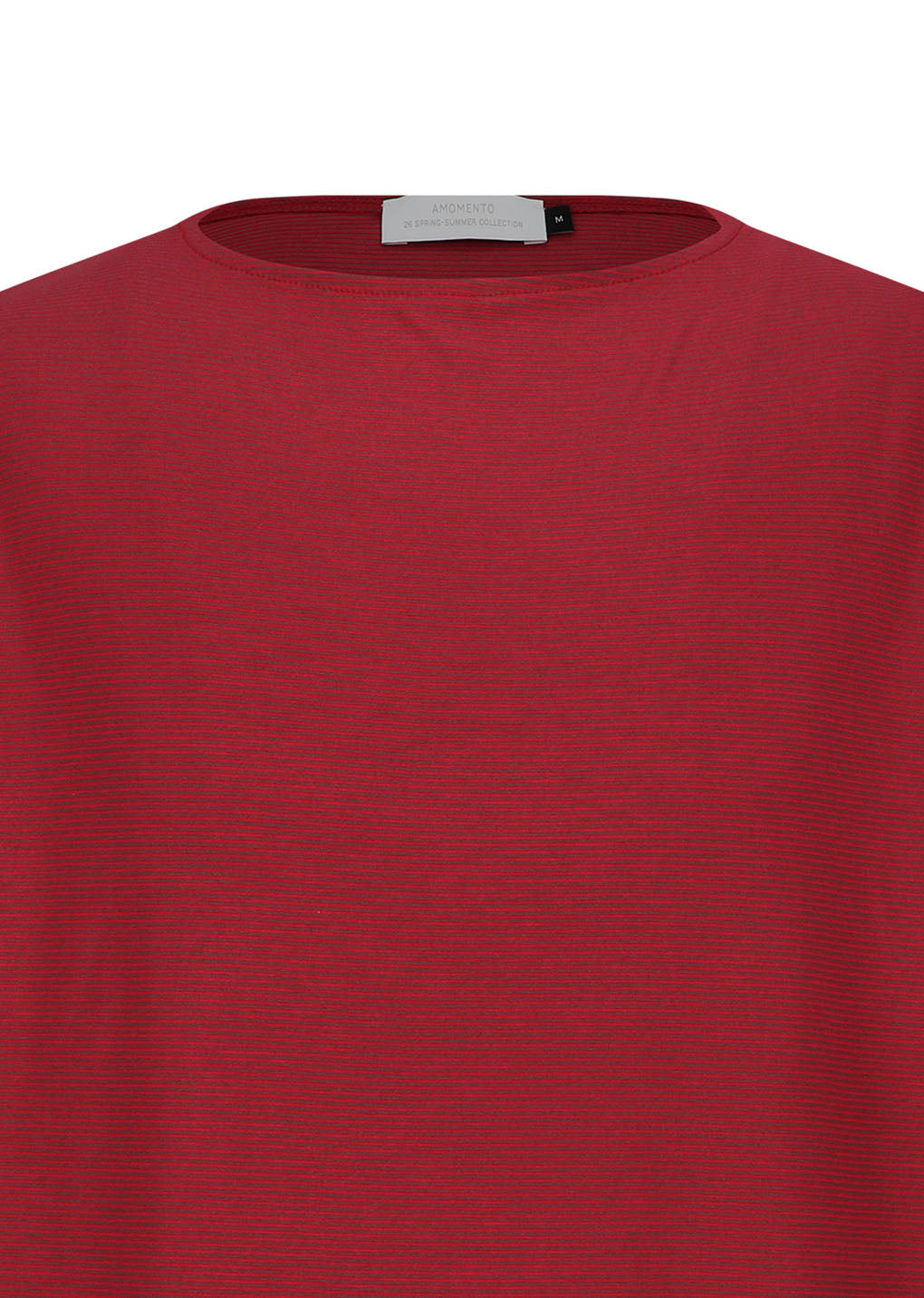 stripe boat neck long sleeve, red
