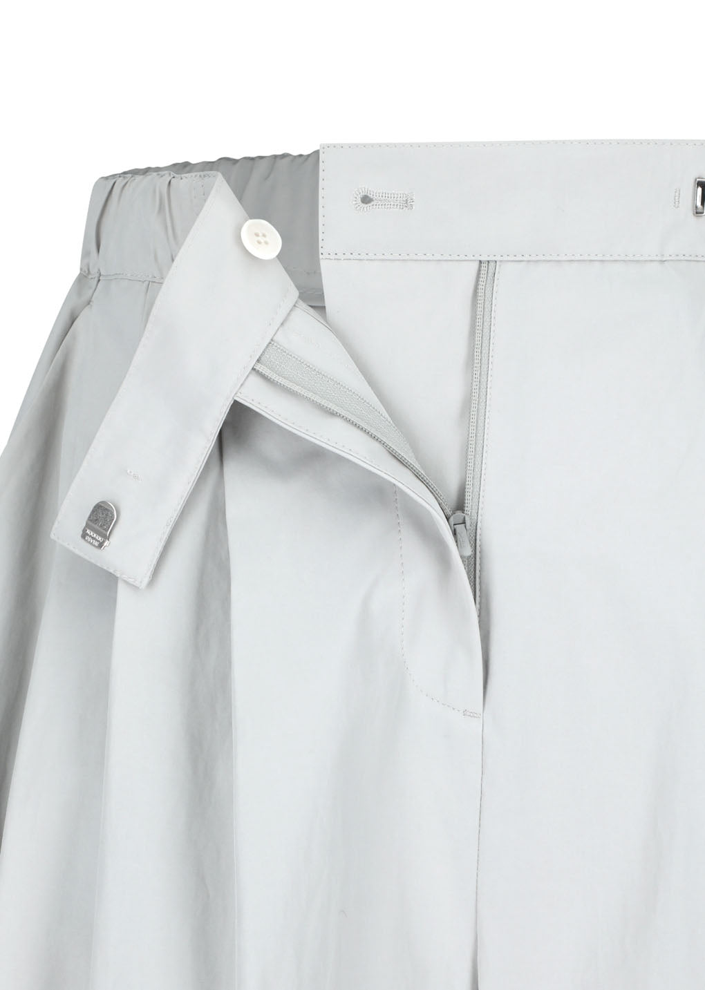 three tuck banding pants, grey