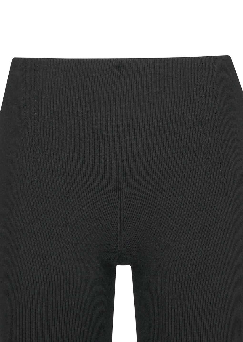 wholegarment knit capri pants, black