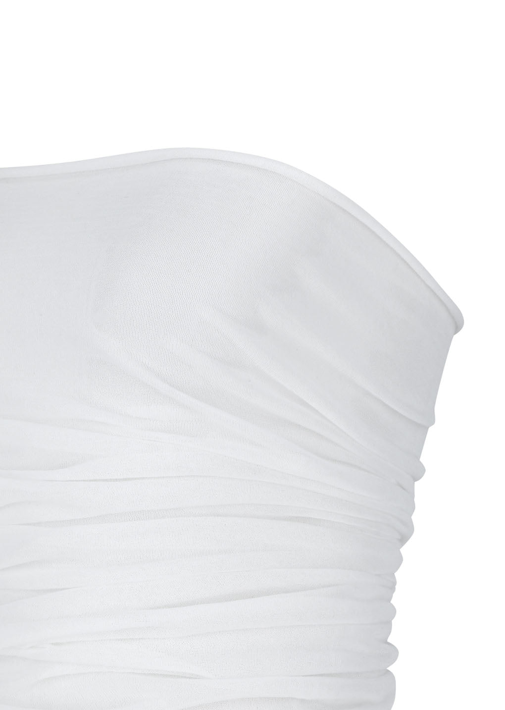 wholegarment knit sheer bandeau, white