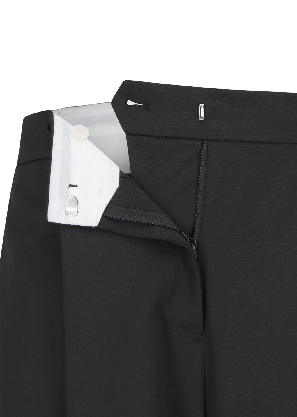 wide tuck pants, black