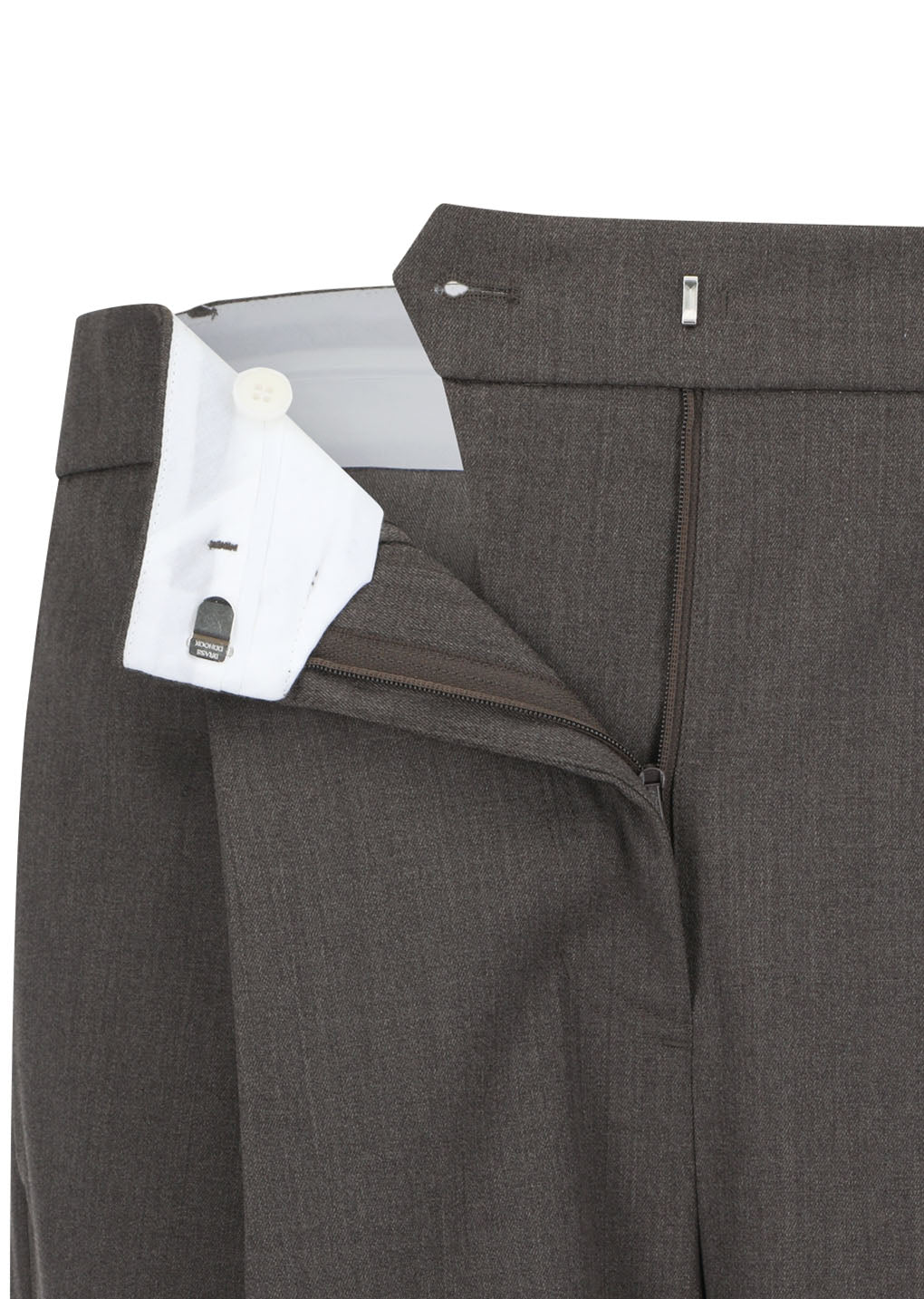 wide tuck pants, brown