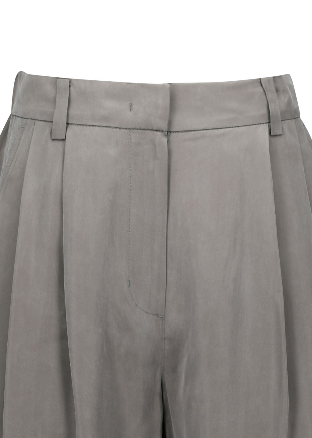 women's cupro two tuck wide pants, grey