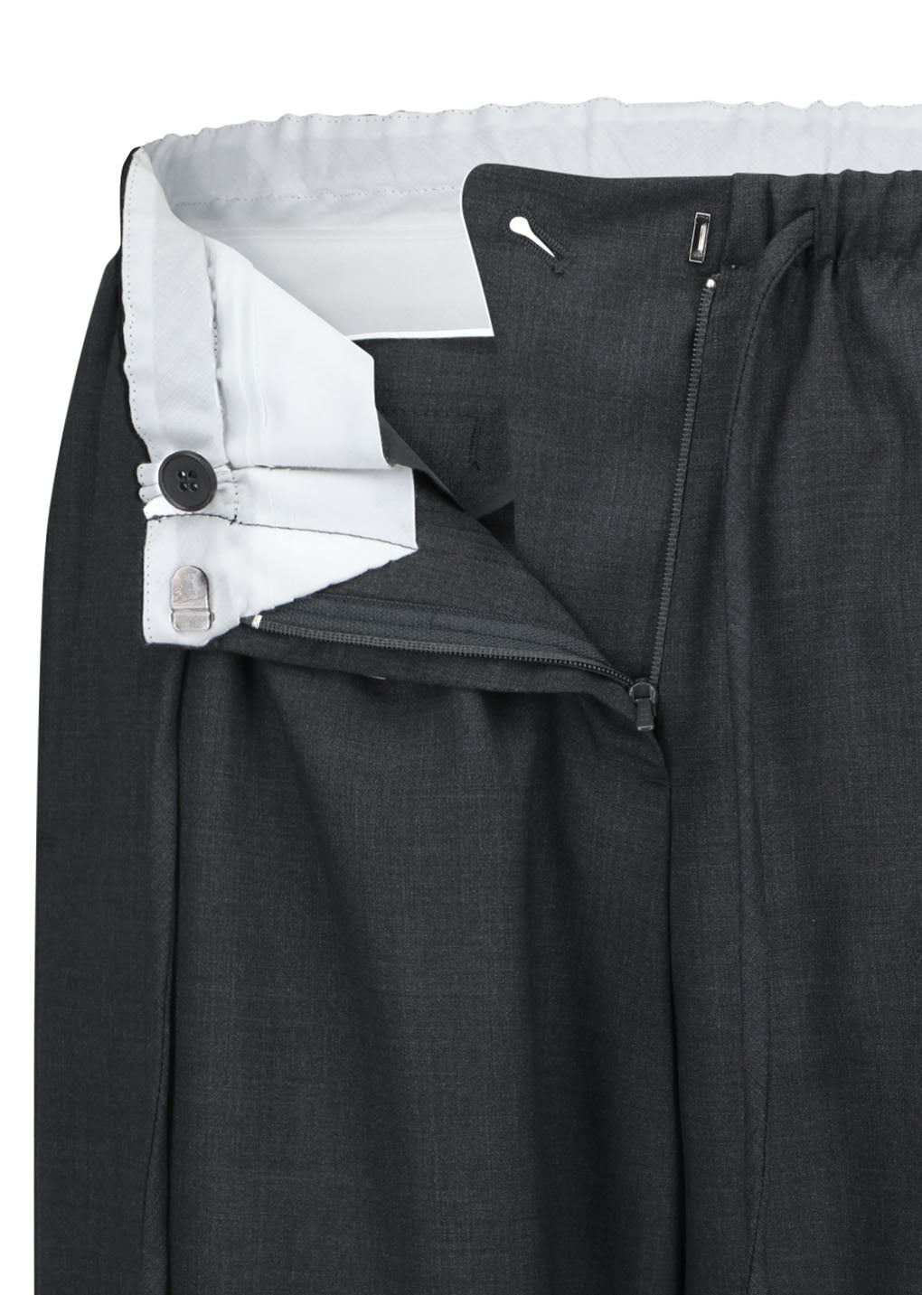 wool banding pants, charcoal